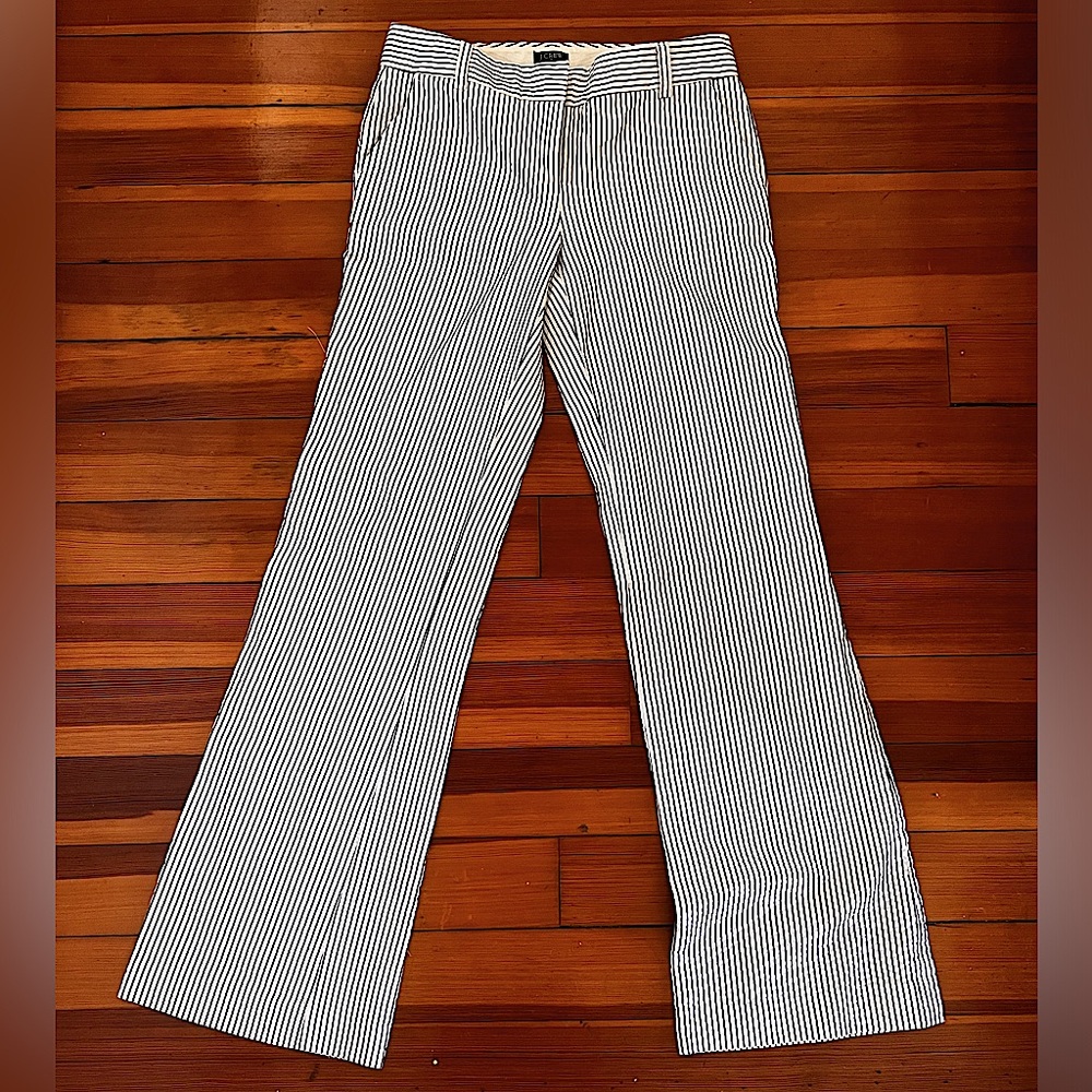 J Crew | Super Low Rise Flare Seersucker Pants | Y2K | never been worn